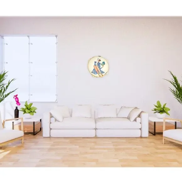 Hand-Painted Modern Canvas Art of a Stylish Woman Reading a Book